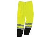 Ergodyne GloWear 8910BK ANSI Black Bottom High Visibility Lime Mesh Reflective Safety Pants, Large/ X-Large