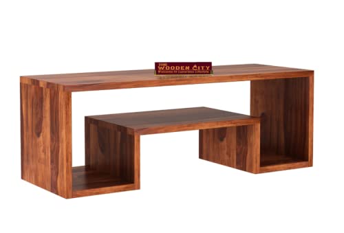 Image of THE WOODEN CITY Solid Sheesham Wood TV & Entertainment Unit for Living Room & Hotel Room and Office Furniture (Wood Finish 7)
