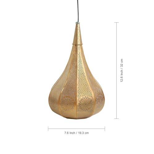 ExclusiveLane 'Moroccan Flame' Pendant Hanging Lights for Living Room (Iron, Without Bulb, Metallic Brown, Corded Electric) |Pendant Lights for Ceiling Lights for Living Room Hanging Lamps for Bedroom
