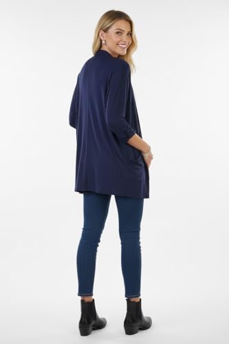 Image of ToBeInStyle Womens Open Front Long Sleeve Lightweight Asymmetrical Draped Cardigan with Side Pockets