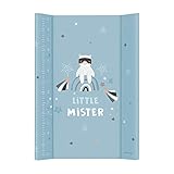 Schnucky Wickelauflage - Baby Wickelunterlage 50x70 cm, Wickeltischauflage, wasserdischt und abwaschbar, 2 Keil Wickelmulde für Babybett geeignet - Herr