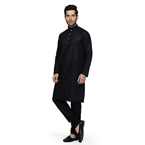 Image of Royal Kurta Men's Cotton Lucknowi Chikan Kurta Pyjama Set ()