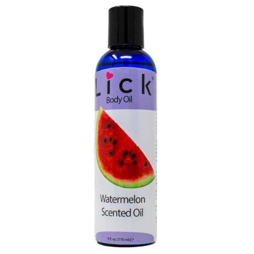 LICK Watermelon Scented Body Oil - Luxurious Hydrating Oil for Radiant Skin, Enriched with Natural Castor, Almond, Jojoba Oils, Vitamin E. Ideal for Women, Daily Care 4 fl oz.