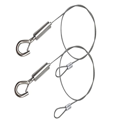 Mipcase 2pcs Suspension Cable Sign Hanging Wire Cable Hanging Wire Grow Light Chain Hanging Cable Silver