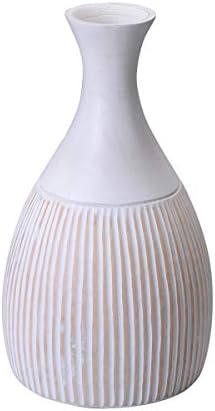 VILLACERA Wood Vase, White