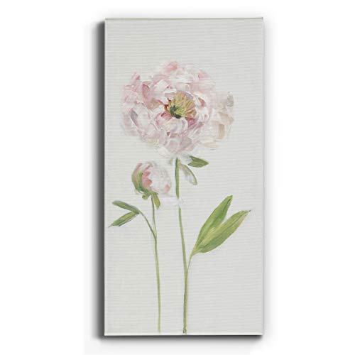 Renditions Gallery Canvas Floral Wall Art Home Paintings & Prints Single Stem Peony Rustic Romantic Botanical Modern Artwork Decorations for Bedroom Office Kitchen - 20"x40" LT43