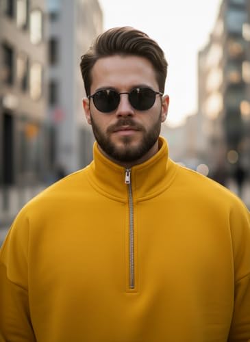 Image of Mack Jonney Solid Half Zipper Track Suit for men | Co-ord Set | Warm Fleece Tracksuit Set | Full Sleeve Sweatshirt