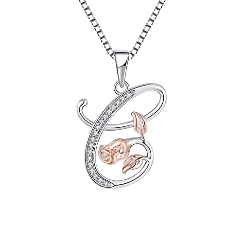 Starchenie Alfabeto Con Collar De Rosas Collar Con Letra C Colgante De Circonita Collar De Plata De Ley 925 Para Mujer Starchenie Alfabeto Con Collar De Rosas Collar Con Letra C Colgante De Circonita Collar De Plata De Ley 925 Para Mujer
