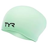 TYR  Long Hair Wrinkle-Free Silicone Swim Cap, Mint