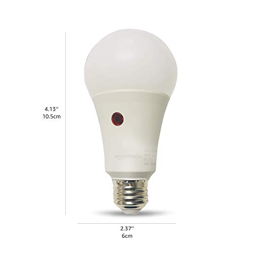 Amazon Basics 60W Equivalent, Dusk To Dawn Sensor, Non-Dimmable, 10,000 Hour Lifetime, A19 Led Light Bulb , Daylight, 6-Pack #TOP5