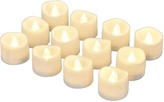 Willingood LED Tea Lights Flameless Candle with Timer, 6 Hours on and 18 Hours Off, 1.4 x 1.3 Inch, Warm White, [12 Pack]
