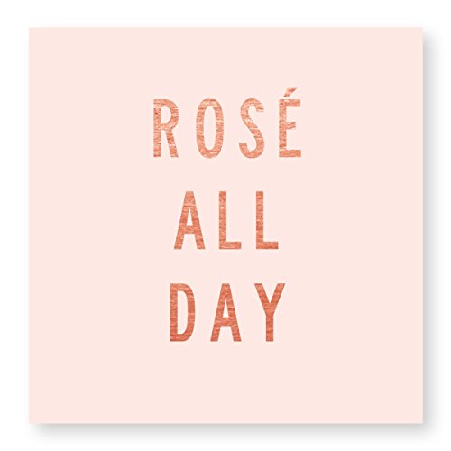 X&O Paper Goods Pink ''Rosé All Day'' Beverage and Cocktail Napkins, 20pc, 5'' W x 5'' L
