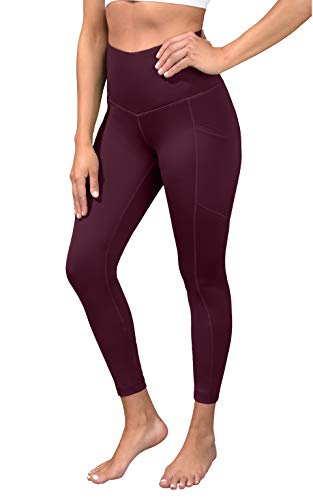 90 Degree By Reflex Super High Waist Elastic Free Ankle Legging With Side Pocket - Cinnamon Cherry - Small #TOP1
