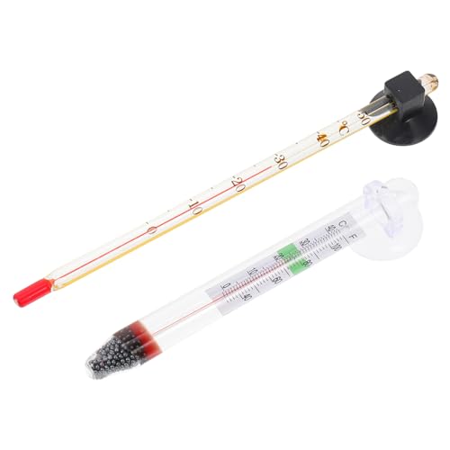 Yardwe 4pcs Aquarium Thermometer Set Floating Temperature Gauge with Suction Cup for Fish Tank