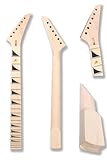 Yinfente Electric Guitar Neck 24 Fret 25.5 Inch Maple wood Fretboard Guitar neks Replacement for DIY guitar Shark Fin Inlay Floyd rose locking style