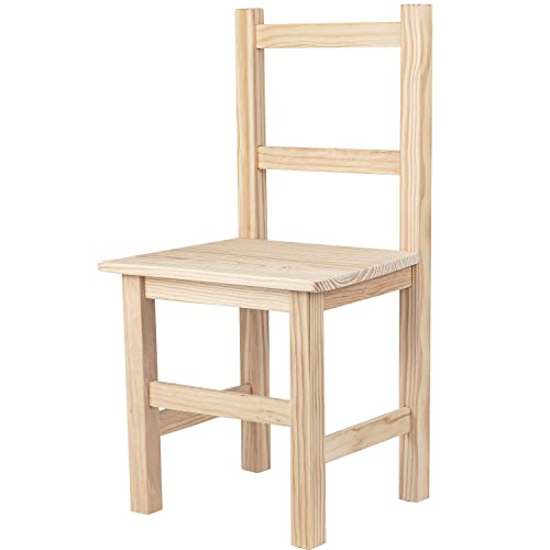 TIENDA EURASIA   Silla Madera Natural Sala Juego, Asiento Juguetes (31x25x57 cm)