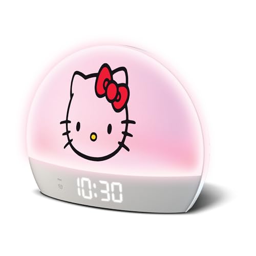 Hello Kitty Réveil lever du soleil – Lumières multicolores, chargement USB, affichage LED et...
