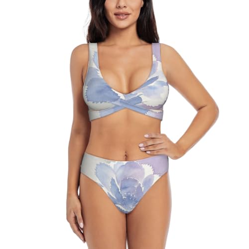 Bikini croisé push-up galbant Flower Shadow | Maillot deux pièces ajustable