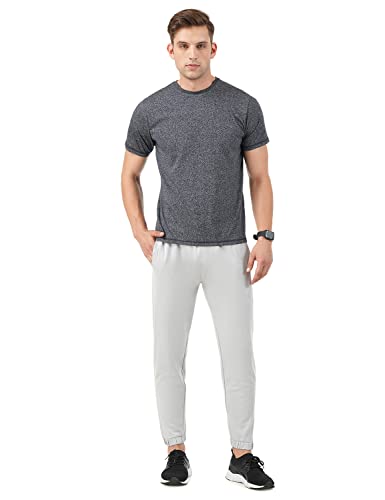Image of PUMP'D Men's Breathable Cotton Jogger Pants with Elasticated Waistband & Drawstring - Dry Tech, Anti-Odor, Lightweight, Soft Seams