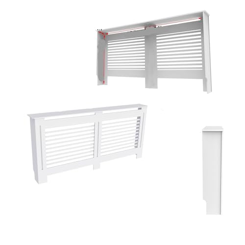 Cache-poussière pour radiateur en bois moderne avec étagère haute pour masquer le chauffage