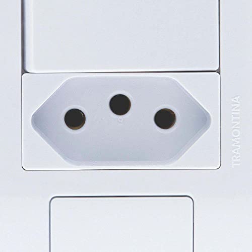 Conjunto 4x2 com 2 Interruptores Simples 6 A 250 V e 1 Tomada 2P+T 10 A 250 V Tramontina Aria Branco