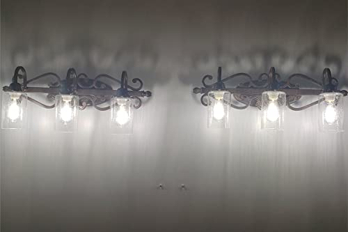 Canomo 3 Packs 6 Inch X 4 Inch Bubble Seeded Glass Light Shade Glass Lamp Shades Cylinder Replacement With 1.65 Inch Fitter For Wall Lamps Chandeliers Or Ceiling Light thumb #6