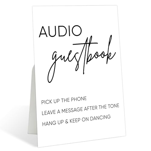 Minimalist Audio Guest Book Sign for Bridal Shower Desk Decor, Wedding Accessories For Reception Decor, Wedding Signs for Ceremony, Event Party Favor Supplies, Marriage Parties Anniversaries, 40