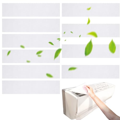 Image of HASTHIP Ac Cover - 10 Sheet 20 x 80 cm Non Woven Universal Ac Purifier Filter for Split Air Conditioner with Self-Adhesive Tabs Air Conditioner Accessories Stops Dust for Mobile Mini for Home, White