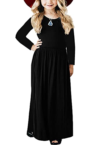 Deerose Girls Maxi Dress Casual Holiday Long Dresses with Pockets 5-14 Years4