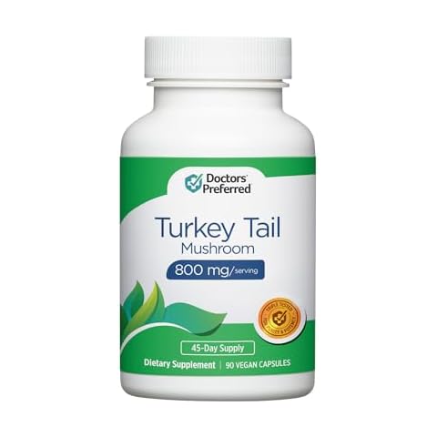 DOCTORS' PREFERRED Turkey Tail Mushroom Supplement - 800 MG/Serving, 90 Vegan Capsules Cover