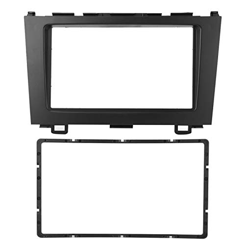 Fydun Audio Stereo Panel, Car DVD Stereo Audio Fascia Dash Panel 2 Din Frame Trim Kit Black for CRV 07-10