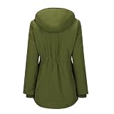 YYNUDA Damen Winterparka Dicker Warm Lang Wintermantel mit Fellkapuze Winter Jacke Outdoor Jacke für Winter Grün M