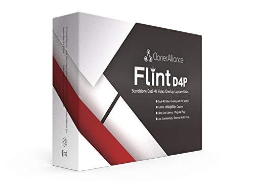 ClonerAlliance Flint D4P, Standalone Dual-4K Video Overlay Device and Audio Mixing. 1080p@60fps Video Game Capture. Remote Control, UVC and Type-C.