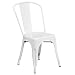 Flash Furniture White Metal Indoor-Outdoor Stackable Chair