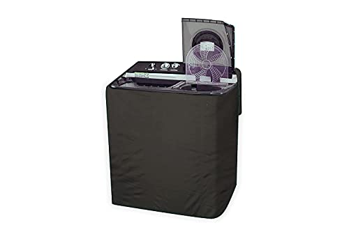 Image of Home Dressing Solid Color Polyester Semi Automatic Washing Machine Cover For 6Kg, 6.5Kg, 7Kg, 7.5Kg, 8Kg, Fits For All Semi Washing Machines, Waterproof & Dustproof Size (31.5X20X34) Inches (Green)