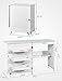 Kealive Folding Sewing Table, Multi-Functional Sewing Machine Craft Table with Adjustable Storage Shelves Lockable Casters, Portable Rolling Craft Cart Sturdy Wood, White