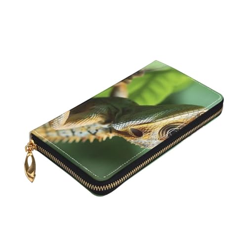 Animal Lizard Women Wallets Leather Zip Around Clutch Purses Waterproof Credit Card Holder With Phone Holder Ladies Travel Coin Purse3