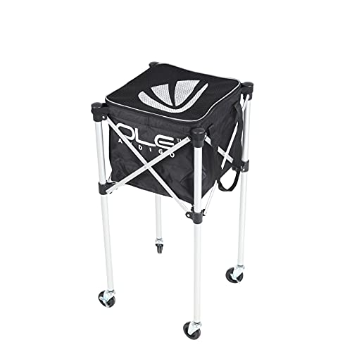 OLE ANDIGO Tennis Ball Cart, Tennis Ball Hopper Basket, Tennis Ball Basket, Tennis Hopper Basket, Tennis Ball Hopper with Wheels, Hold Up to 160 Balls, Portable, Lightweight, Carry Bag Included