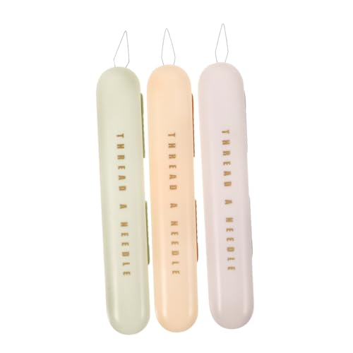 LALAFINA 3Pcs Dual Head Seam Ripper and Needle Threader Portable Hand Grip Sewing Tools for Easy Thread Trimming and Needle Pulling