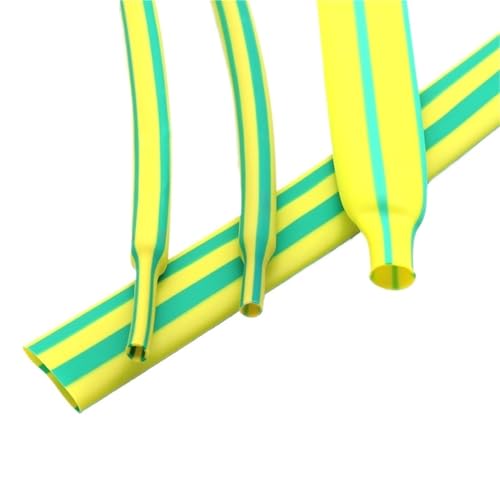 Tubo termorretráctil amarillo y verde de 22 mm y 10 m, protector de cables de poliolefina 2:1
