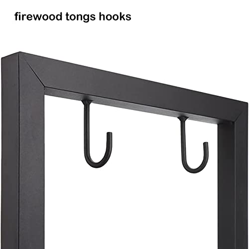 Porte-bûches pour cheminée extérieure et poêle avec rangement d'outils - 5