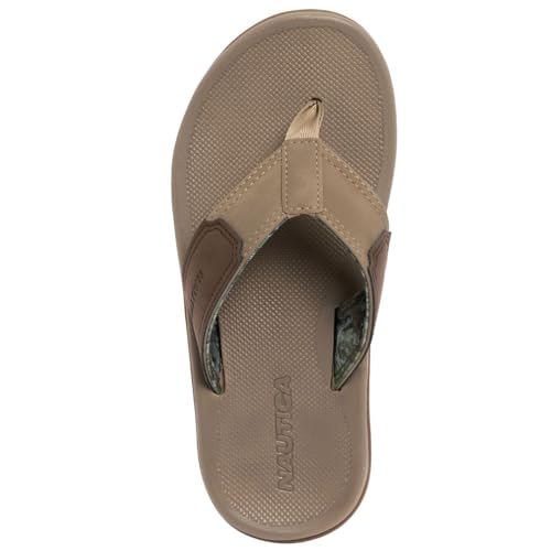 Image of Nautica Men's Flip Flop Shower Sandals Slides - Comfortable Waterproof Beach Footwear Slip-On Thong (Medium /Wide Width)