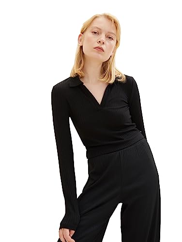 Polo manga larga de mujer TOM TAILOR Denim para evitar arrugas en el día 4