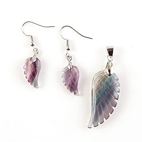 Boucles d'oreilles en pierre de fluorite naturelle avec finitions plaqué argent