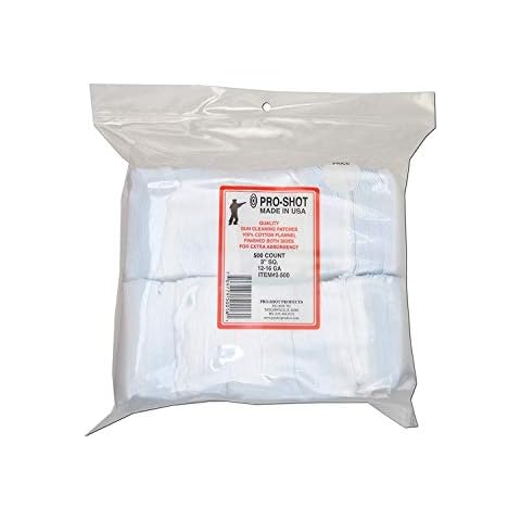 Pro Shot Products .45-.58 Caliber 2 1/2-Inch RD. 500 Count Patches, WHITE Cover