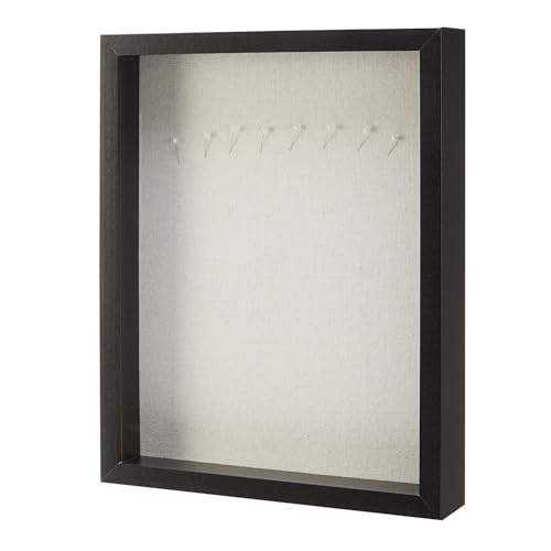 Amazon Basics Marco Rectangular de Madera con Profundidad para Fotos u Objetos, 28cm x 35,5cm, Negro