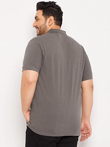 Image of Club York Men Cotton Blend Half Sleeve Polo Neck Solid Plus Size T-Shirt
