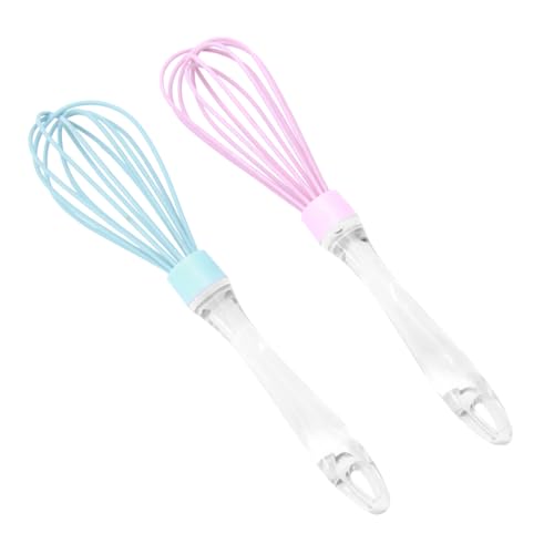 HOLIDYOYO 2pcs Silicone Manual Beater Food-grade Hand Whisk for Effortless Mixing Stirring Kitchen Gadget for Baking Cream and Sauces