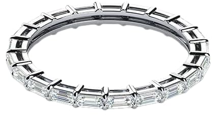 YashJewelArt 2.00Ct Emerald Cut Lab Created Diamond Full Eternity Wedding