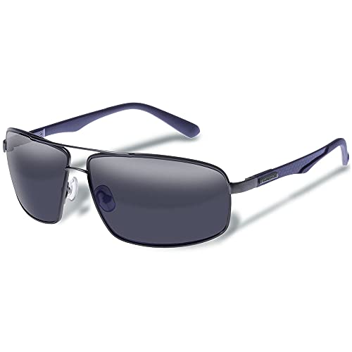 Gargoyles Men's Pace Rectangle Sunglasses, Black Polarized, 62.2mm